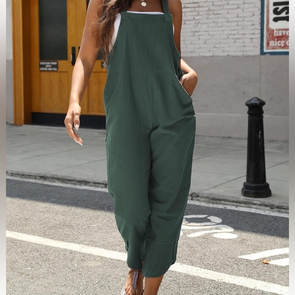 Cotton/linen overalls - Picture 3 of 15